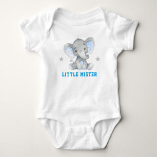 Little Mister Gentleman Blue Boy Elephant Romper