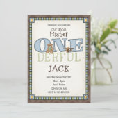Little Mister ONE derful Birthday Invitation (Debout devant)