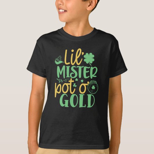 Little Mister Pot O Gold St Patrick T-Shirt Kids (Devant)