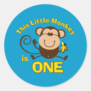 Little Monkey 1e Verjaardagsjongen Sticker