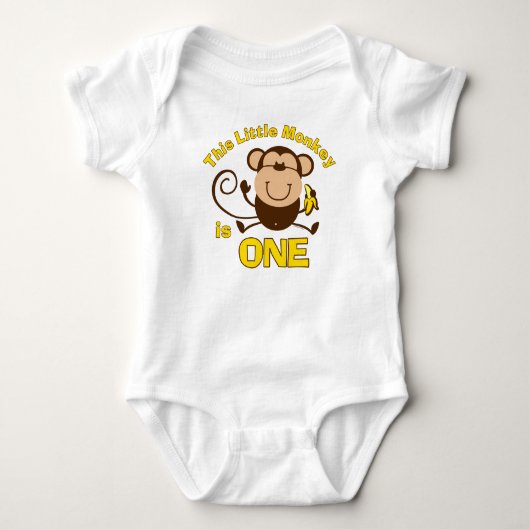 Little Monkey 1st Birthday Boy Baby Creeper Romper (Voorkant)