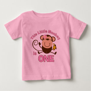 Little Monkey 1st Birthday Girl Baby T-shirt