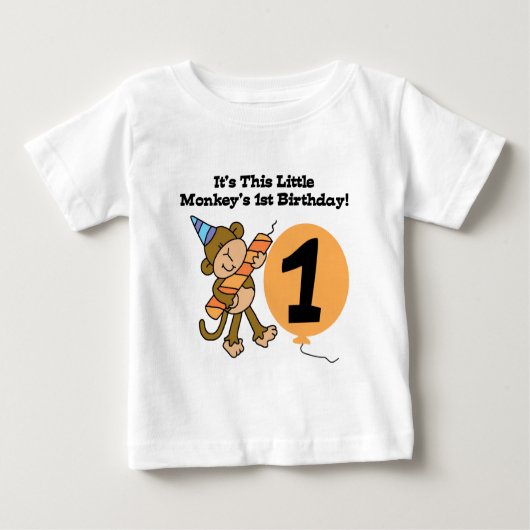 Little Monkey 1st Birthday Tshirts and Gifts (Voorkant)