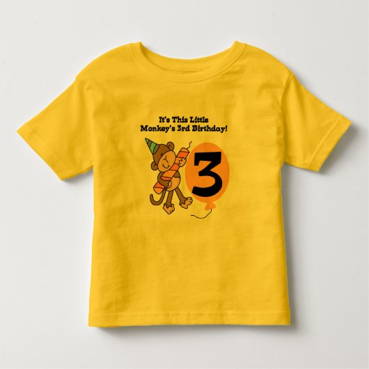 Little Monkey 3e Anniversaire Tshirts et cadeaux (Devant)