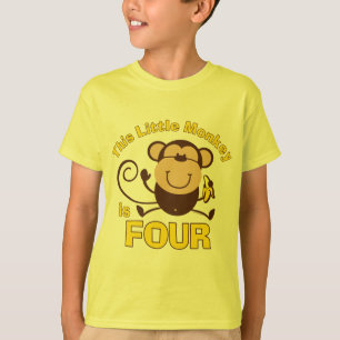 Little Monkey 4th Birthday Boy T-shirt