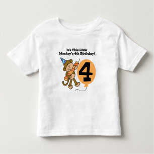 Little Monkey 4th Birthday Tshirts et cadeaux