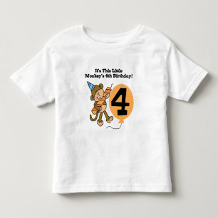 Little Monkey 4th Verjaardag Tshirts en geschenken