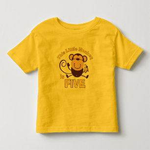 Little Monkey 5th Birthday Boy Kinder Shirts