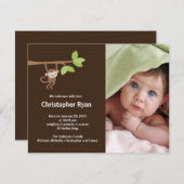 Little Monkey Baby Boy Birth Photo Announge Aankondiging (Voorkant / Achterkant)
