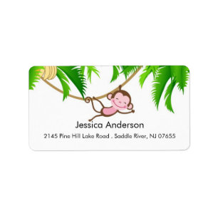 Little Monkey Baby shower address Label