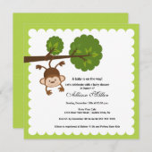 Little Monkey Baby shower Invitation Kaart (Voorkant / Achterkant)