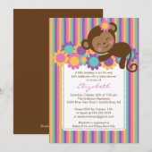 Little Monkey Baby shower Invitation Kaart (Voorkant / Achterkant)