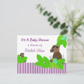 Little Monkey Baby shower Invitation Kaart (Staand voorkant)