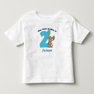 Little Monkey Kinder 2e Verjaardag gepersonaliseer Shirts