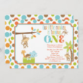 Little Monkey Oerwoud Animals eerste verjaardag ui Kaart (Voorkant / Achterkant)