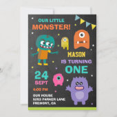 Little Monster 1er Anniversaire Fête Invitation (Devant)