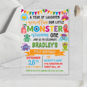 Little Monster 1st Birthday Acryl Uitnodigingen