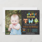 Little Monster 2e anniversaire fête Invitations ga (Devant)