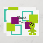 Little Monster Alien Creaters Bedankkaart (Voorkant / Achterkant)