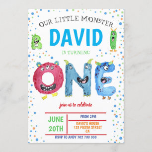 Little Monster Boy eerste verjaardag Monsters Kaart