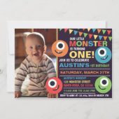 Little Monster Cute Birthday Party Kaart (Voorkant)