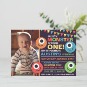 Little Monster Cute Birthday Party Kaart (Staand voorkant)