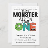 Little Monster First Birthday Invitation Kaart (Voorkant)
