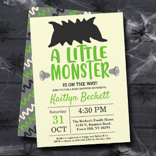 Little Monster Halloween Baby shower Kaart