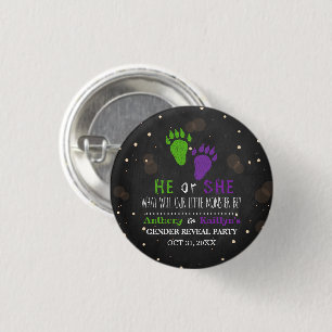 Little Monster Halloween Gender Release Party Ronde Button 3,2 Cm