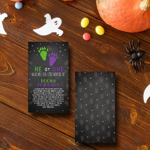 Little Monster Halloween Gender Reveal Party Boek Informatiekaartje