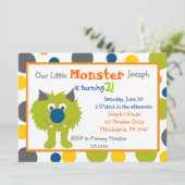 Little Monster Invitation Kaart (Staand voorkant)