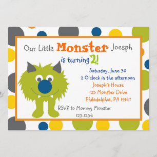 Little Monster Invitation Kaart