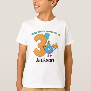 Little Monster Kinder 3rd Birthday Personalized T-shirt