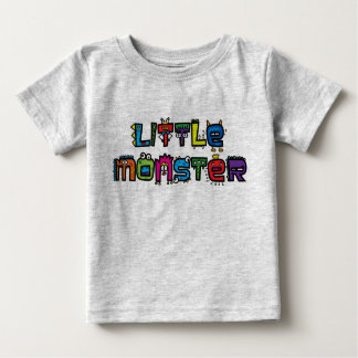 Little Monster - Text Doodles (Bright) Baby T-Shir