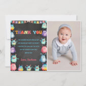 Little Monster Theme Verjaardag Bedankt Card Kaart (Voorkant)