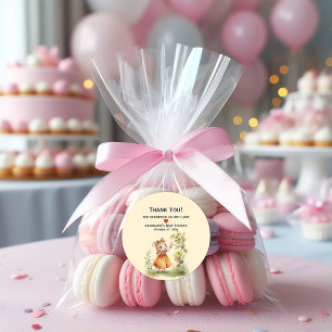 Little Mouse Baby Girl Baby shower Ronde Sticker