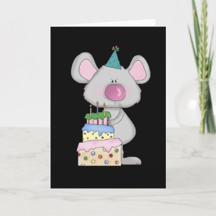 Little Mouse Birthday Tshirts and Gifts Kaart
