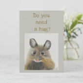 Little Mouse Note Kaart - Heb je een knuffel nodig (Staand voorkant)