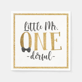 Little Mr One Derful 1st Birthday Napkins Servet