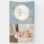 Little Mr. ONEderful Blue Boy Eerste Verjaardag Fo Spandoek (Verticaal)