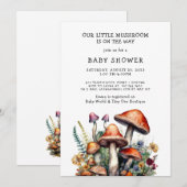 Little Mushroom Baby shower Kaart (Voorkant / Achterkant)