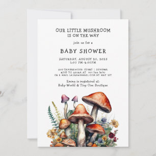 Little Mushroom Baby shower Kaart