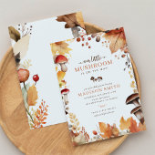 Little Mushroom Boho Autumn Baby shower Kaart