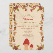 Little Mushroom Herfst Herfst 1e Verjaardag Kaart (Voorkant / Achterkant)