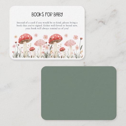 Little Mushroom Wildflower Baby shower Enclosure Informatiekaartje (Voorkant / Achterkant)