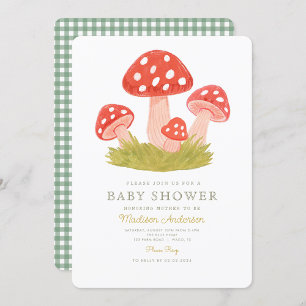 Little Mushroom Woodland Baby shower Kaart