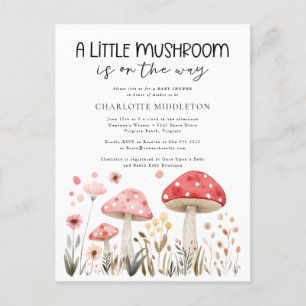 Little Mushrooms Wildflower Baby shower Briefkaart