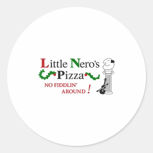 Little Nero's Zza  Ronde Sticker (Voorkant)