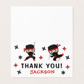 Little Ninja Guerrier Anniversaire Garçon Merci Ca (Outside Unfolded)