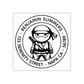 Little Ninja Round Address Rubberstempel (Afrduk)